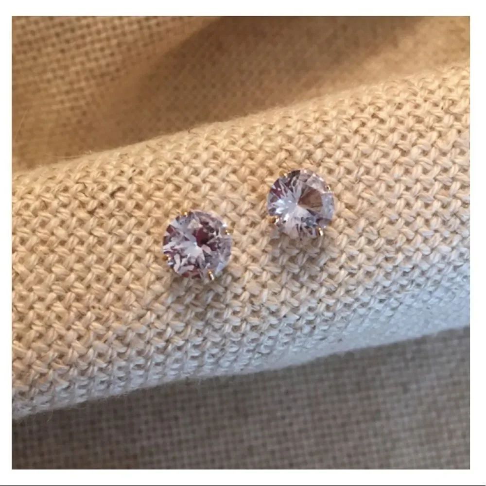 Vermeil Ice Blue CZ Studs Goldplated Sterling